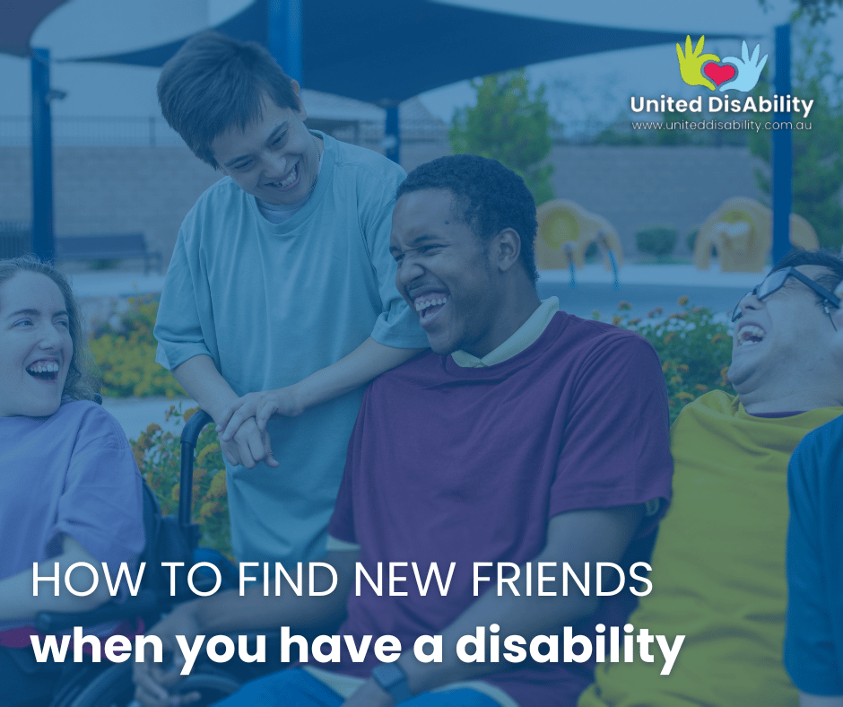 Four friends with a disability laughing together
